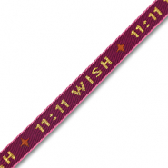 Nastro con testo "11:11 Wish" viola-oro