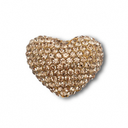 Perline in stile bohémien cuore marrone taupe