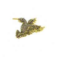 Broches colibrì oro-nero