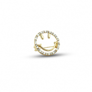 Broches smiley con perle oro