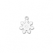 Ciondoli di metallo fiocco di neve argento-bianco