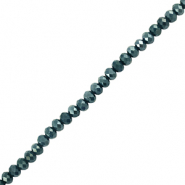 Perline sfaccettate 6x4mm rondella verde scuro