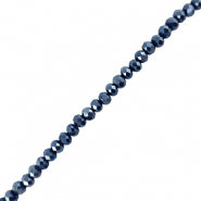 Perline sfaccettate 6x4mm rondella blu scuro