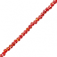 Perline sfaccettate 6x4mm rondella rosso