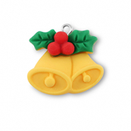Pendenti in resina campanelle di Natale aracione-verde-rosso