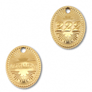 BY31® Ciondolo in acciaio inossidabile numeri angelici 222 / alignment oro
