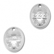 BY31® Ciondolo in acciaio inossidabile numeri angelici 222 / alignment argento