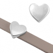 Passanti di metallo DQ Ø5,2x2,2 mm a forma di cuore argento antico (privo di nichel)