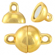 Chiusura magnetica di metallo DQ 8 mm tonda oro (privo di nichel)