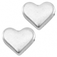 Perlina di metallo DQ cuore argento antico (privo di nichel)