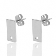 Perno di metallo DQ rettangolo 6x12 mm argento antico (privo di nichel)