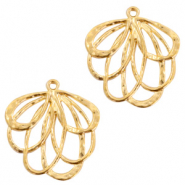 Ciondoli di metallo DQ a forma di fiore oro (privo di nichel)