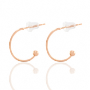 Componenti di metallo DQ orecchini a cerchio 15mm oro rosa (privo di nichel)