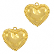 Ciondoli di metallo DQ cuore oro (privo di nichel)