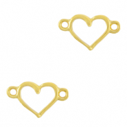 Ciondoli di metallo DQ distanziatore cuore oro (privo di nichel)