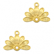 Ciondoli di metallo DQ mezzo fiore oro (privo di nichel)