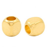 Perline di metallo DQ cubetto 3mm oro (privo di nichel)
