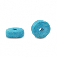 Perline di ceramica greca DQ 5mm rondella blu aquamarina