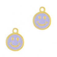 Ciondoli di metallo DQ smiley oro-viola (privo di nichel)