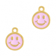 Ciondoli di metallo DQ smiley oro-rosa chiaro (privo di nichel)
