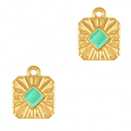 Ciondoli di metallo DQ quadrato oro-blu veraman (privo di nichel)