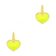 Ciondoli di metallo DQ cuore oro-giallo neon (privo di nichel)