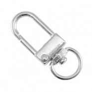 Componenti di metallo DQ portachiavi 32mm argento antico (privo di nichel
