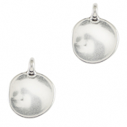 Ciondoli di metallo DQ irregolare 12mm argento antico (privo di nichel)