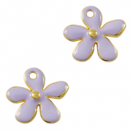 Ciondoli di metallo DQ fiore oro-viola (privo di nichel)