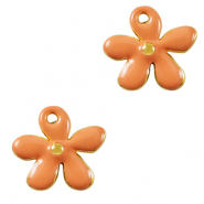 Ciondoli di metallo DQ fiore oro-arancione (privo di nichel)