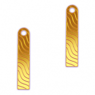 Ciondoli accattivanti barra & onda giallo metallico