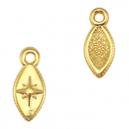 Ciondoli di metallo DQ stella ovale oro (privo di nichel)