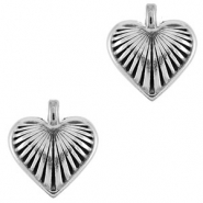 Ciondoli di metallo DQ cuore argento antico (privo di nichel)