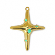 Ciondoli di metallo DQ croce veraman blu-oro (privo di nichel)
