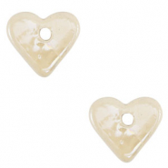 Perline di ceramica greca DQ cuore biancastro