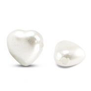 Perle d&rsquo;imitazione effetto acqua dolce a cuore bianche