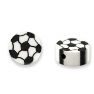Perline di polimero calcio nero-bianco