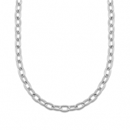 Collane in acciaio inossidabile con maglia contorta argento
