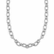 Collane in acciaio inossidabile con maglia contorta argento