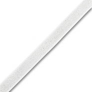 Nastro di velluto bianco-argento glitterato