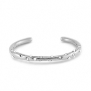 Bracciali in acciaio inossidabile bangle con imitazione di perle argento