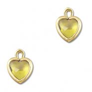 Pendenti di vetro Crystal Glass cuore giallo-oro