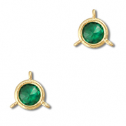 Distanziatori di vetro Crystal Glass tonda verde smeraldo-oro