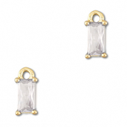 Pendenti di vetro Crystal Glass rettangolo trasparente-oro