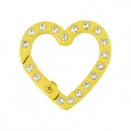 Componenti colorati anello brisé portachiavi cuore giallo