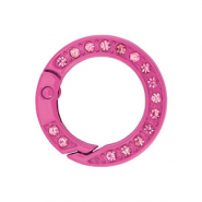 Componenti colorati anello brisé portachiavi rosa magenta