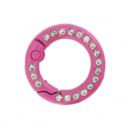 Componenti colorati anello brisé portachiavi rosa magenta