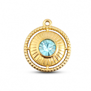 BY31® Ciondoli in acciaio inossidabile rotondi con anello oro-acqua