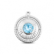 BY31® Ciondoli in acciaio inossidabile rotondi con anello argento-acqua