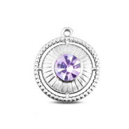 BY31&reg; Ciondoli in acciaio inossidabile rotondi con anello argento-lilla chiaro